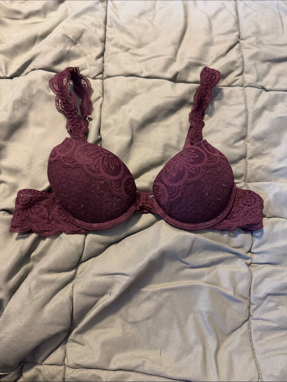 aerie Lace Push-Up Bra in Burgundy Wine